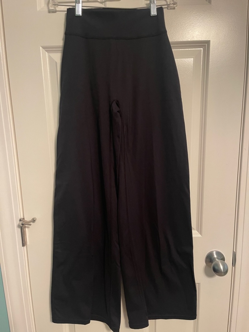 High-Waist Black Wide-Leg Lounge Pants
